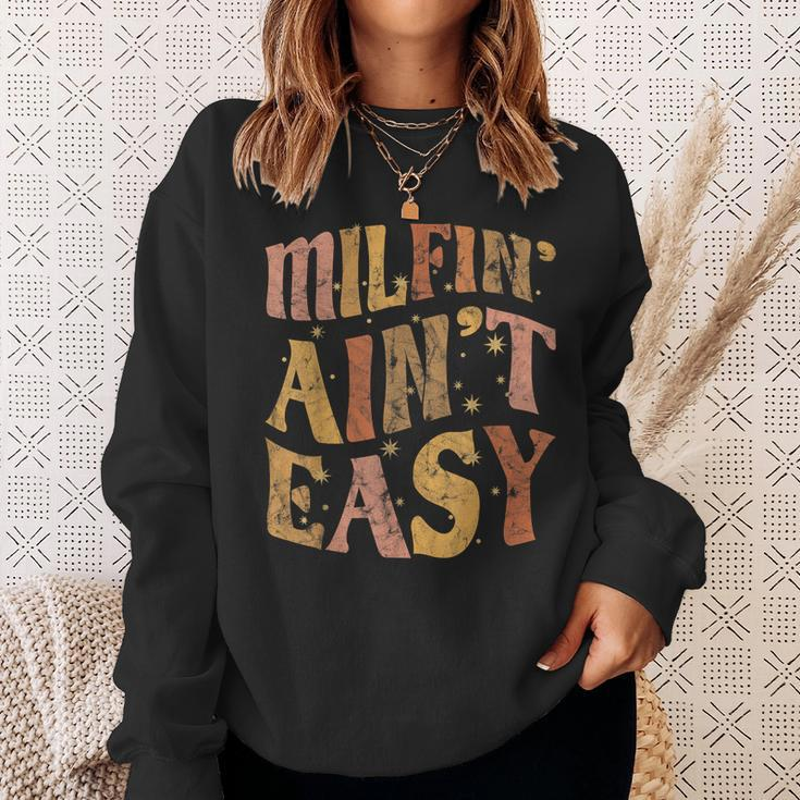 Milfin Aint Easy Colorful Text Stars Blink Blink Sweatshirt Gifts for Her