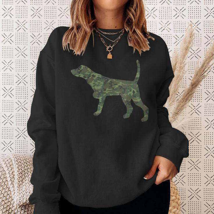 Military Pointer Camo Print Us Dog Pet Veteran Men Gift Men Women Sweatshirt Graphic Print Unisex Gifts for Her
