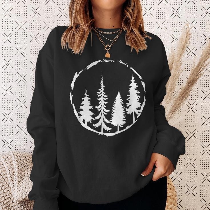 Minimalist Tree Design Forest Outdoors And Nature Graphic Sweatshirt Gifts for Her