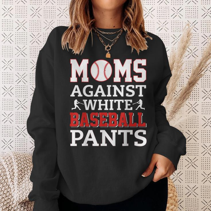 Moms Against White Baseball Pants Funny Baseball Mom Women Sweatshirt Gifts for Her