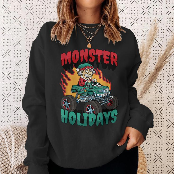 Monster Ferien Weihnachtsmann Elf Sweatshirt Geschenke für Sie