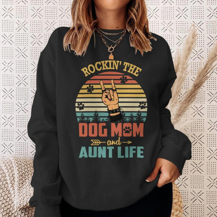 Mother Grandma Rockin The Dog Mom And Aunt Life Mom Grandmother Sweatshirt Gifts for Her