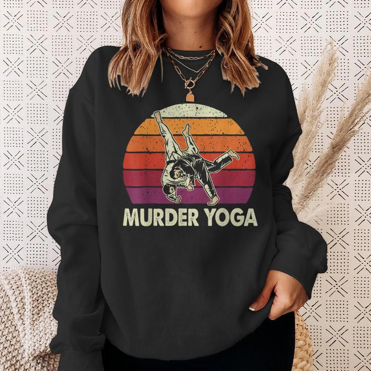 Murder Yoga Jiu Jitsu Grappler Martial Arts Coach Bjj Sweatshirt Gifts for Her