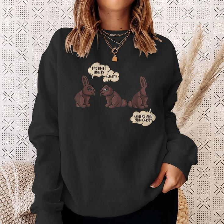 My Butt Hurts Easter Chocolate Bunny Easter Bunny Easter Egg Sweatshirt Gifts for Her