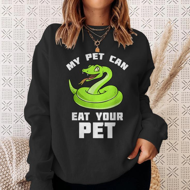 My Pet Can Eat Your Pet Snake Lover Gift Men Women Sweatshirt Graphic Print Unisex Gifts for Her
