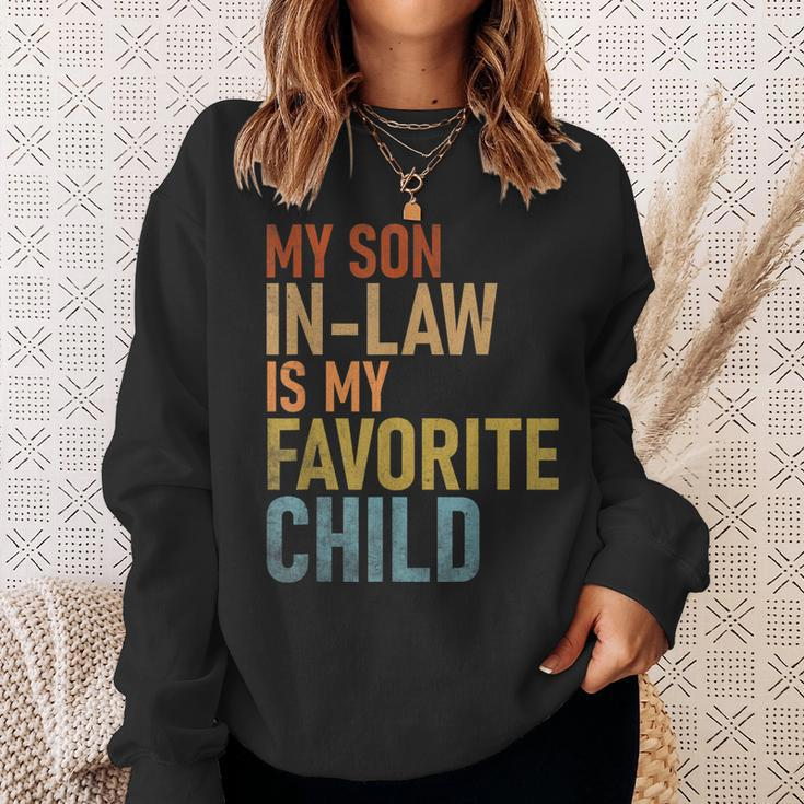 My Son In Law Is My Favorite Child Funny Family Humor Retro Sweatshirt Gifts for Her