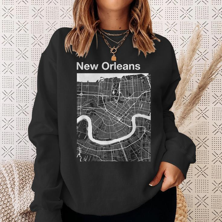 New Orleans Louisiana Vintage Style Home City Street Map Men Women Sweatshirt Graphic Print Unisex Gifts for Her