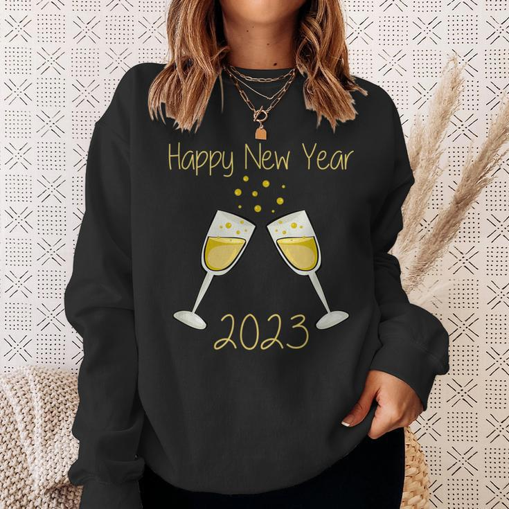 New Years Eve With Champagne Toast Happy New Year 2023 Men Women Sweatshirt Graphic Print Unisex Gifts for Her