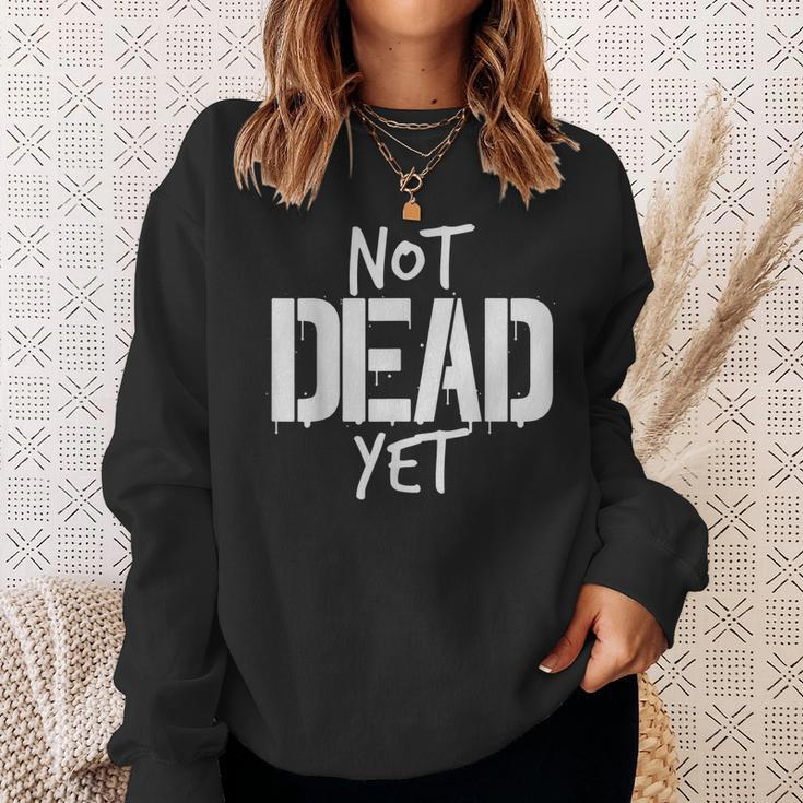 Not Dead Yet Undead Veteran Zombie Gift Men Women Sweatshirt Graphic Print Unisex Gifts for Her