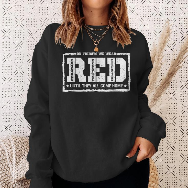 On Friday We Wear Red American Military Support - Red Friday Men Women Sweatshirt Graphic Print Unisex Gifts for Her