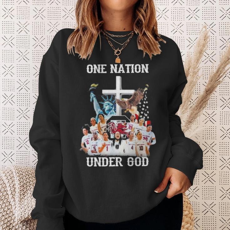 One Nation South Carolina Gamecocks Under God Sweatshirt Gifts for Her