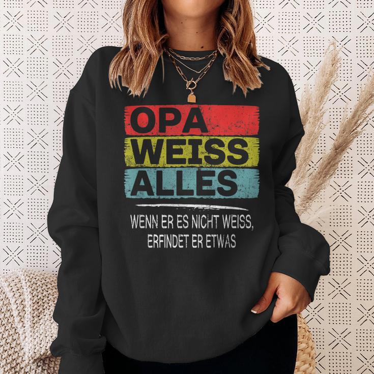 Opa Weiss Alles Werde Grandpa Lustig Enkelin Oma Weltbester Sweatshirt Geschenke für Sie