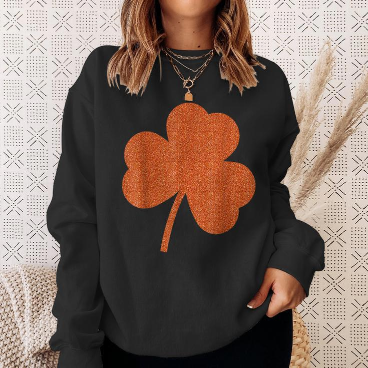 Orange Clover Irish St Patricks Paddys Day Lucky Sweatshirt Gifts for Her