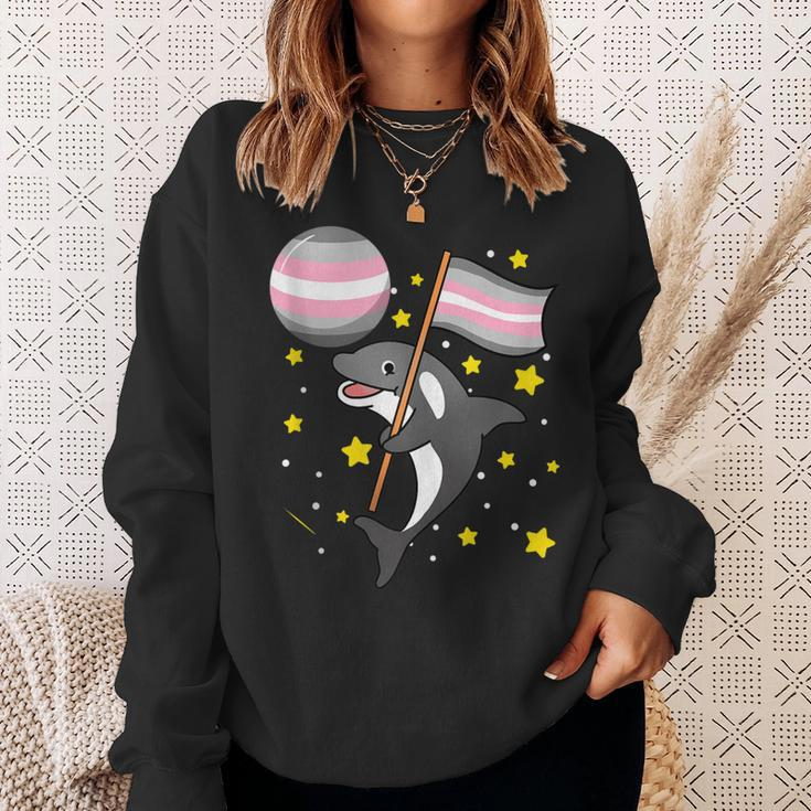 Orca In Space Demigirl Pride Sweatshirt Gifts for Her