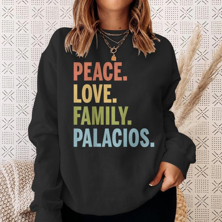 Palacios Last Name Peace Love Family Matching Sweatshirt Gifts for Her