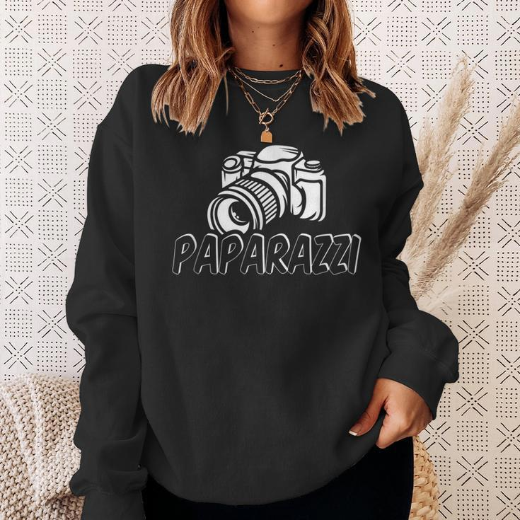 Paparazzi Funny Dad Photographer Retro Camera Sweatshirt Gifts for Her