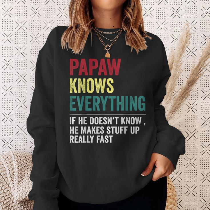 Papaw Know Everything Funny Fathers Day Gift For Grandpa Sweatshirt Gifts for Her