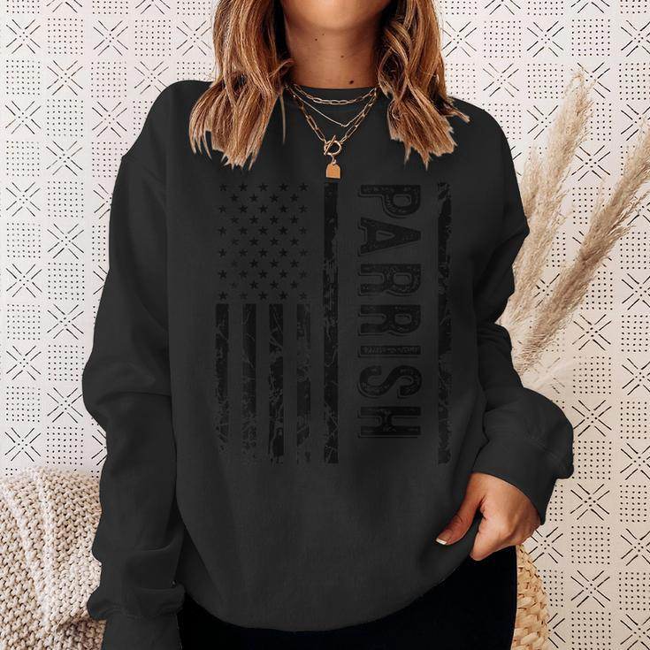 Parrish Last Name Funny Surname Family Reunion Team Parrish Sweatshirt Gifts for Her