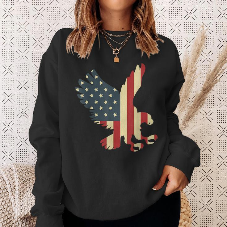 Patriotic Eagle Usa American Flag Proud Veteran Sweatshirt Gifts for Her