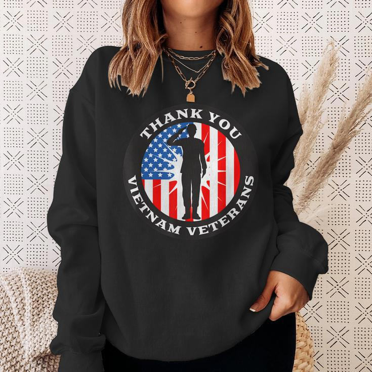 Patriotic Veteran Us Flag - Thank You Vietnam Veterans Sweatshirt Gifts for Her
