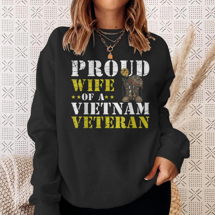 Patriotic Vietnam Veteran Wife Gift Veterans Day Men Women Sweatshirt Graphic Print Unisex Gifts for Her