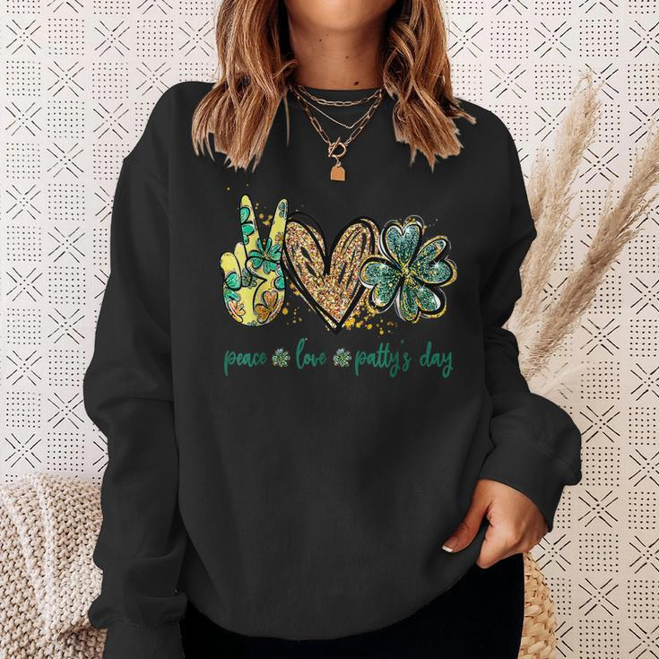 Peace Love Pattys Day St Patricks Day Gifts Sweatshirt Gifts for Her