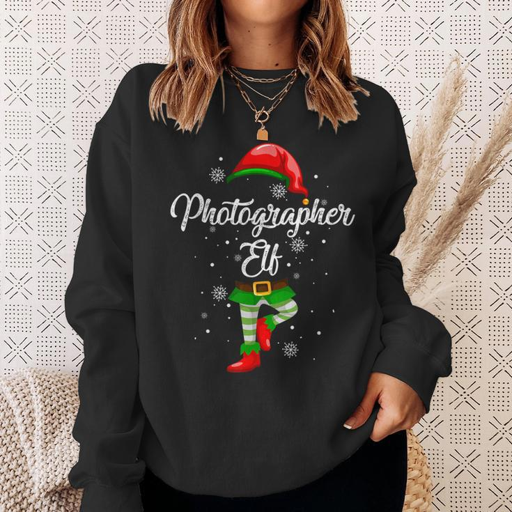Photographer Elf Costume Funny Christmas Gift Team Group Men Women Sweatshirt Graphic Print Unisex Gifts for Her