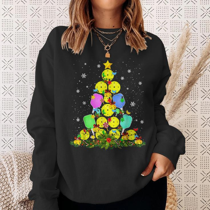 Pickleball Christmas Tree Santa Pickleball X Mas Lights 2022 Men Women Sweatshirt Graphic Print Unisex Gifts for Her