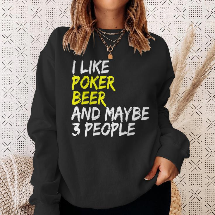 Pokerkarten Spruch Pokerrunde I Like Beer Poker Sweatshirt Geschenke für Sie