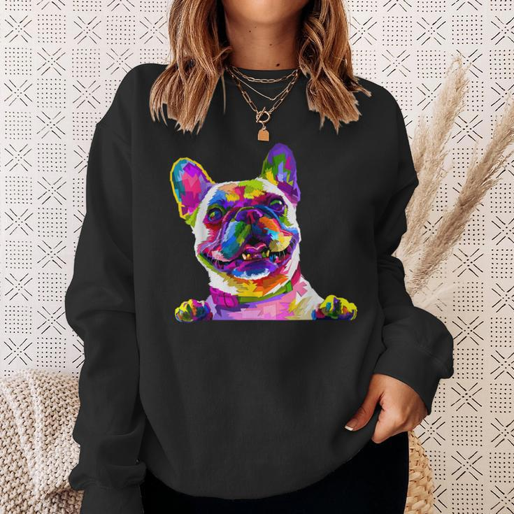 Pop Art Bulldog Gifts Mom Dog Dad Frenchie Sweatshirt Gifts for Her