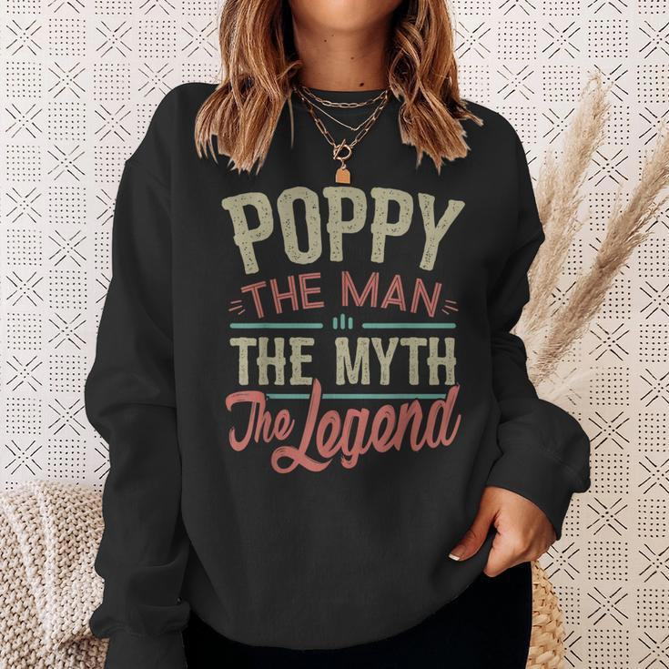 Poppy From Grandchildren Poppy The Myth The Legend Gift For Mens Sweatshirt Gifts for Her