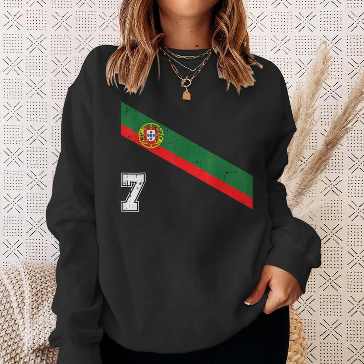 Portugal Soccer Number 7 Portugese Football Sports Lover Fan Men Women Sweatshirt Graphic Print Unisex Gifts for Her