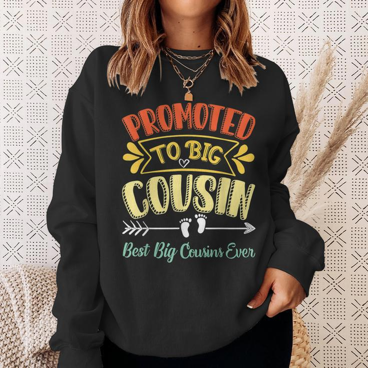 Promoted To Big Cousin Announcement Best Big Cousin Ever Sweatshirt Gifts for Her