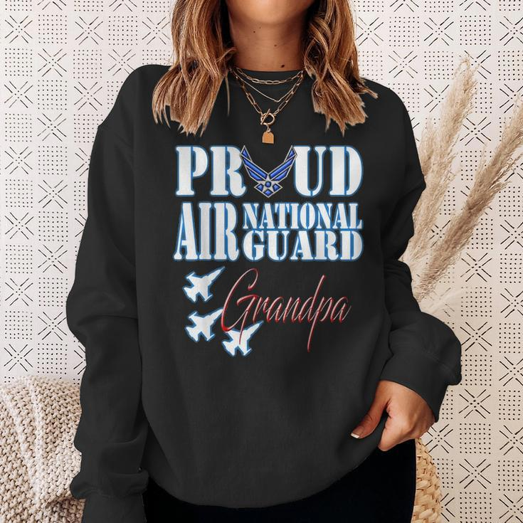 Proud Air National Guard Grandpa Air Force Fathers Day Sweatshirt Gifts for Her