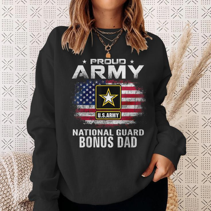 Proud Army National Guard Bonus Dad With American Flag Gift Sweatshirt Gifts for Her