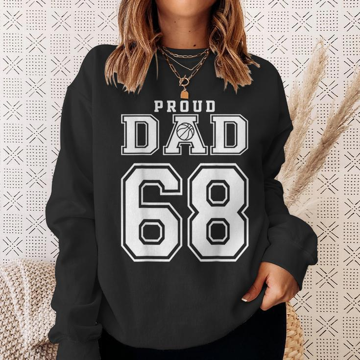 Proud Basketball Dad Number 68 Birthday Funny Fathers Day Sweatshirt Gifts for Her