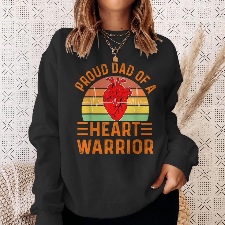 Proud Dad Of A Heart Warrior Heart Attack Survivor Vintage Sweatshirt Gifts for Her