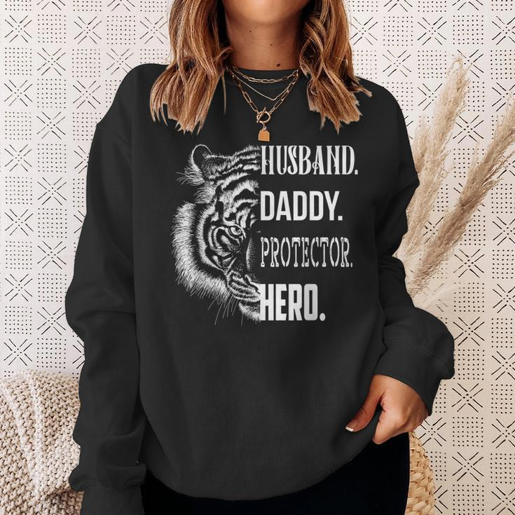 Proud Lion Cat Dad Best Father Husband Daddy Protector Hero Gift For Mens Sweatshirt Gifts for Her