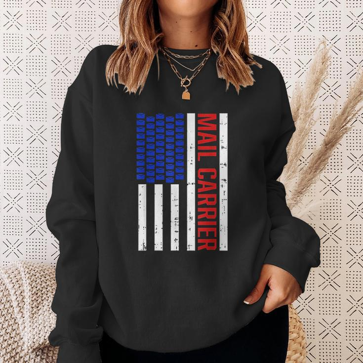 Proud Patriotic Postal Worker American Flag Us Postal Worker V2 Men Women Sweatshirt Graphic Print Unisex Gifts for Her