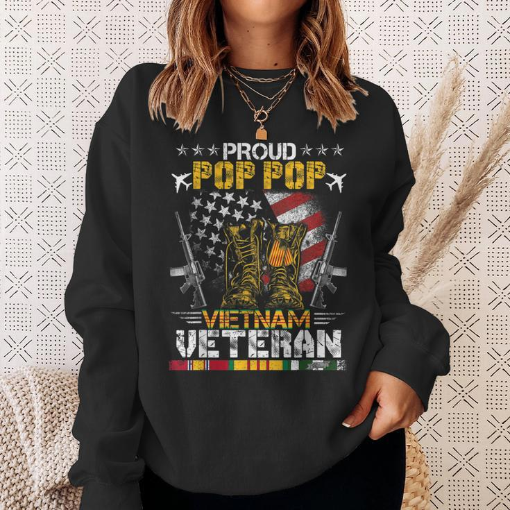 Proud Pop Pop Of Vietnam Veteran Us Flag Gifts Proud Veteran Sweatshirt Gifts for Her