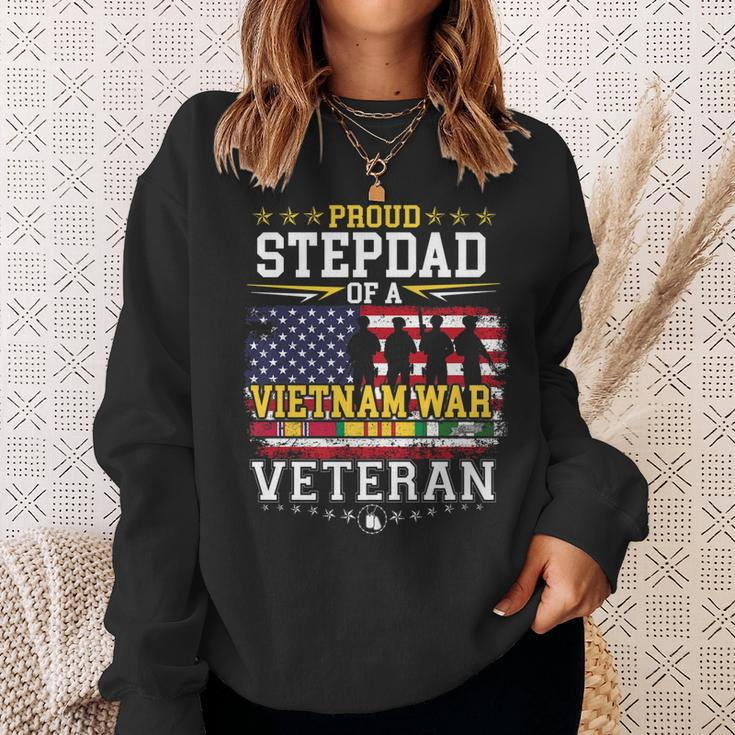Proud Stepdad Vietnam War Veteran Matching With Stepson Sweatshirt Gifts for Her