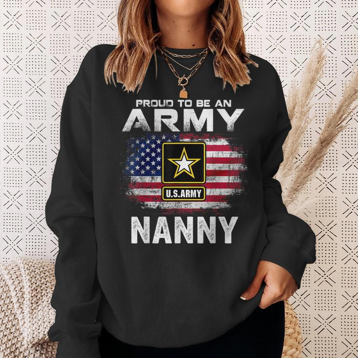 Proud To Be An Army Nanny With American Flag Gift Veteran Sweatshirt Gifts for Her