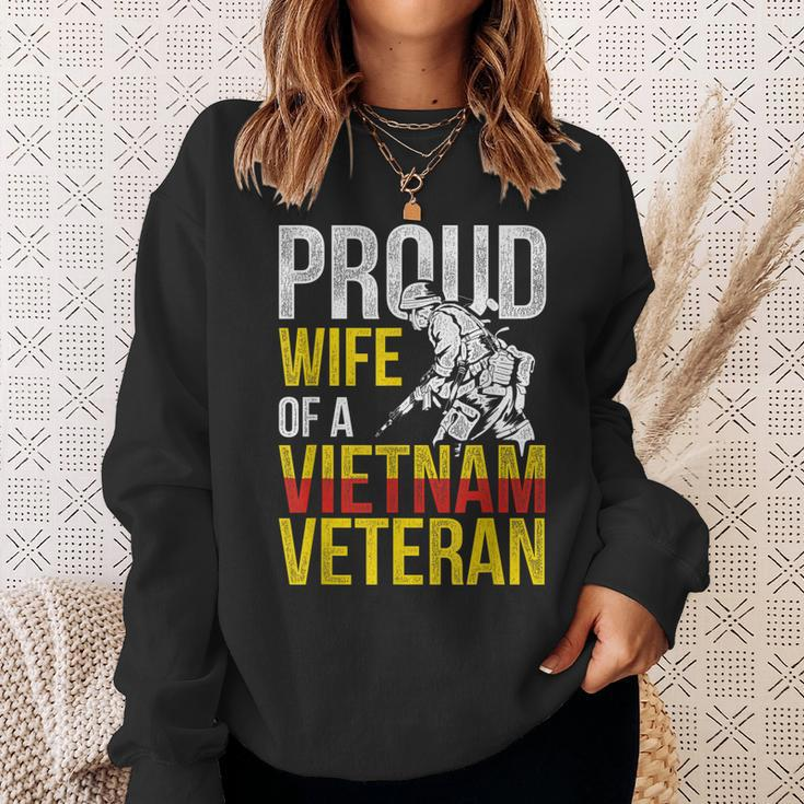 Proud Veteran Wife Gift Vietnam Veterans Day Men Women Sweatshirt Graphic Print Unisex Gifts for Her