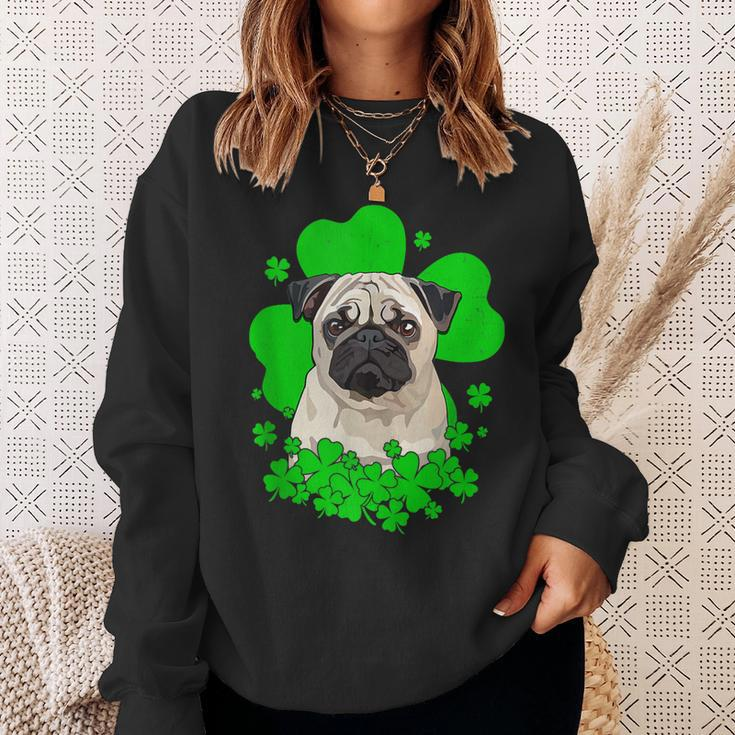 Pug St Patricks Day Clovers Sweatshirt Gifts for Her