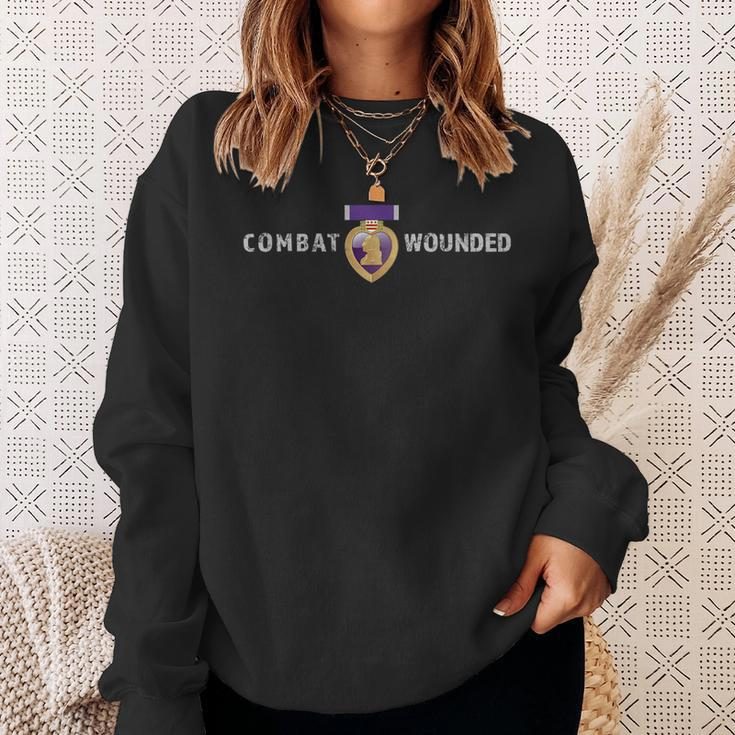 Purple Heart Combat Wounded Military Vet Sweatshirt Gifts for Her