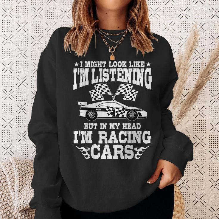 Racer Race Fast Cars Track Racetrack Racing Racers Raceday Sweatshirt Gifts for Her