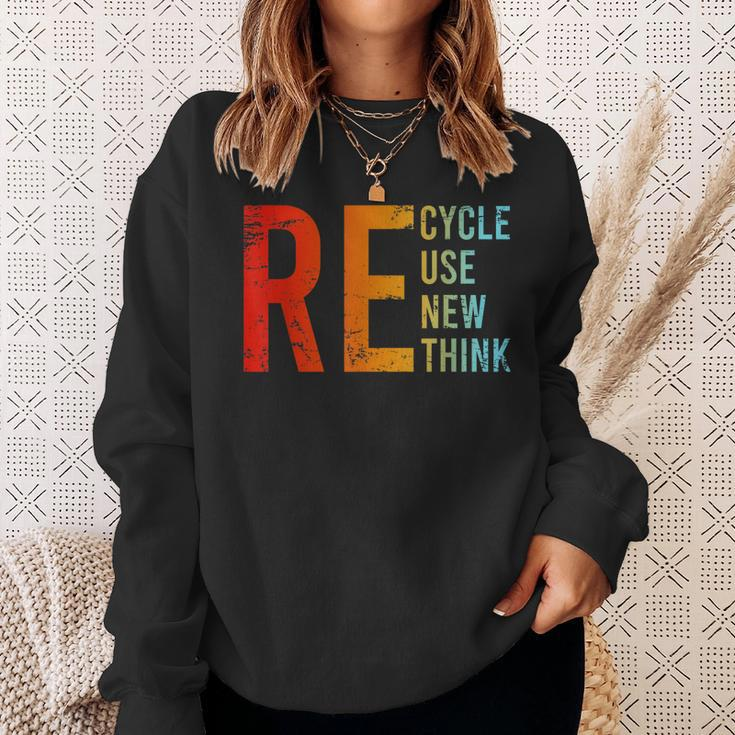 Recycle Reuse Renew Rethink Activism Environmental Crisis Sweatshirt Gifts for Her