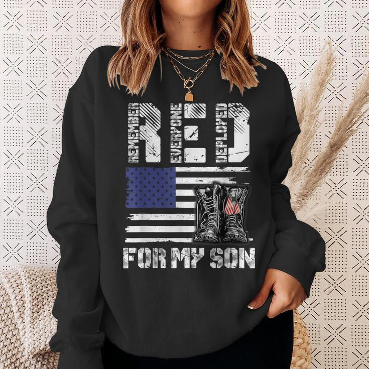 Red Friday For My Son Remember Everyone Deployed Military Sweatshirt Gifts for Her