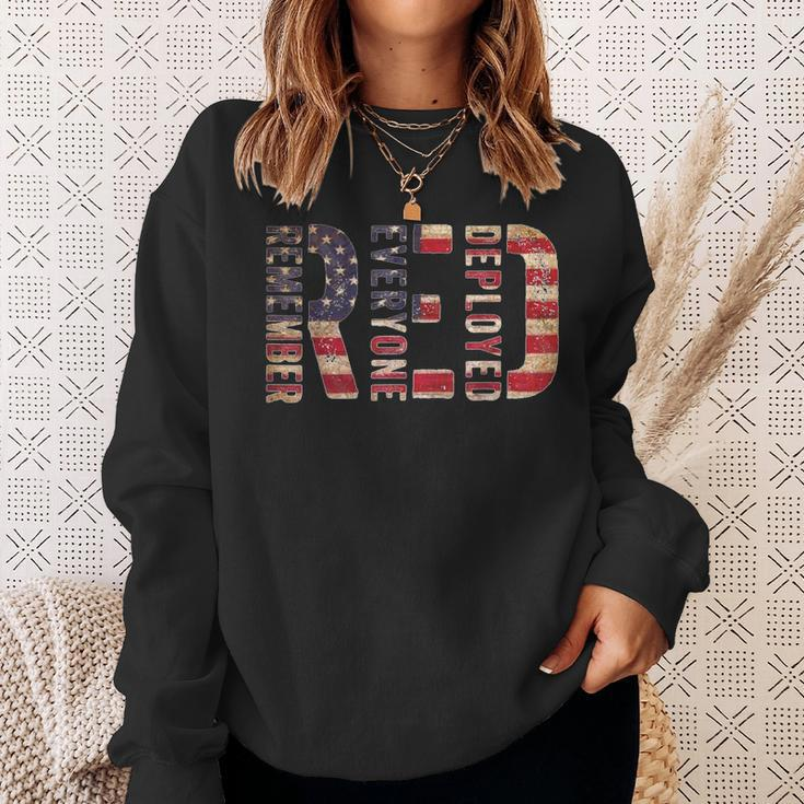 Red Fridays Remember Everyone Deployed American Flag Sweatshirt Gifts for Her