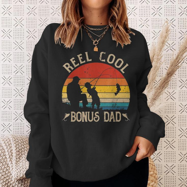 Reel Cool Bonus Dad Fishing Fathers DayGift Sweatshirt Gifts for Her